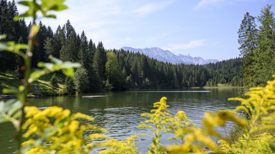 Grubsee mit Blick auf das Wettersteingebirge, © Alpenwelt Karwendel | Gregor Lengler