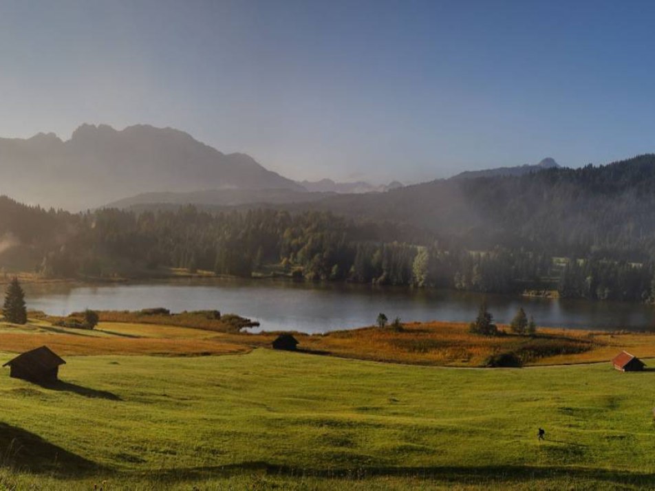Panoramablick auf den Geroldsee in Gerold bei Krün, © Alpenwelt Karwendel|Rudolf Pohmann