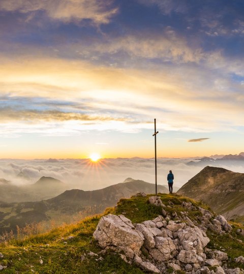 Mountain moments on the upper Risskopf together with the Krottenkopf, © Alpenwelt Karwendel | Kriner & Weiermann