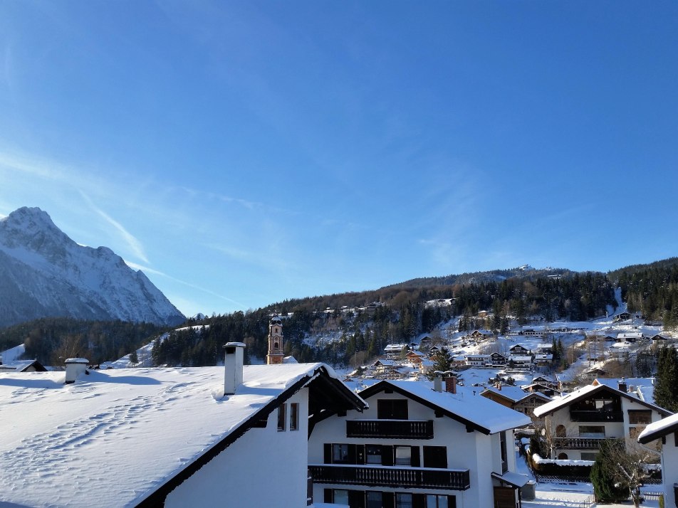 Aussicht Fewo Kranzberg u. Wetterstein