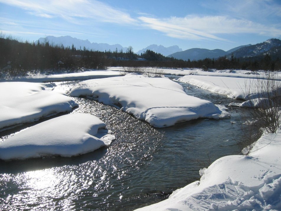 Winter an der Isar bei Wallgau 1