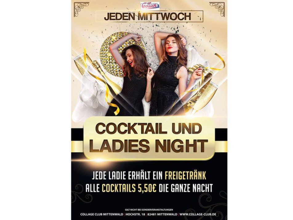 Collage Club Mittenwald Plakat Ladies Night, © Daniel Herzhauser