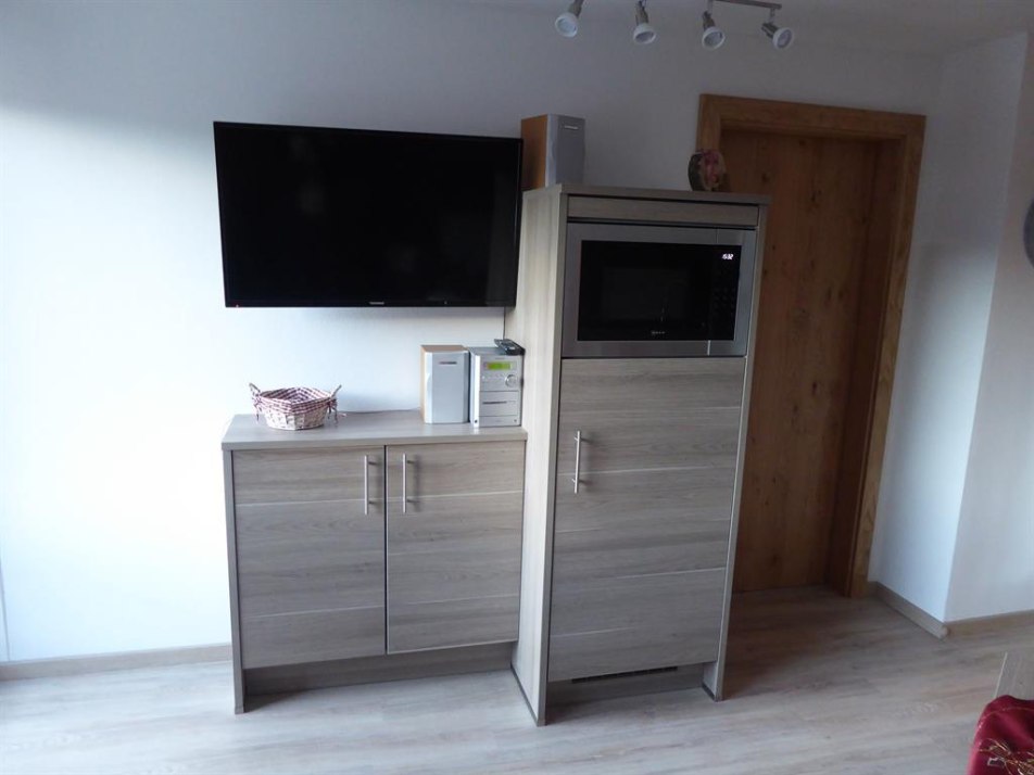 Kühlschrank, Mikrowelle, TV