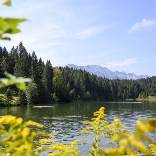 Grubsee mit Blick auf das Wettersteingebirge, © Alpenwelt Karwendel | Gregor Lengler