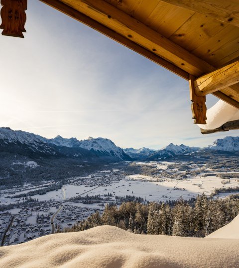 Snowy Isar Valley with Karwendel, captured by the Krepelschrofen near Wallgau, © Alpenwelt Karwendel | Paul Wolf