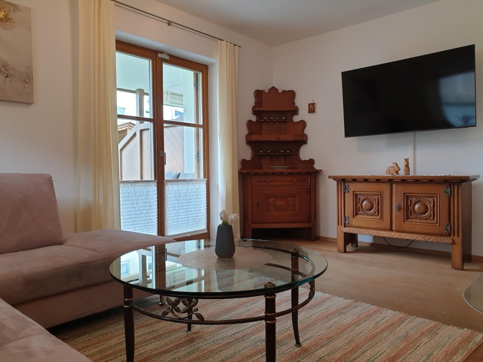 Living room with access to the patio