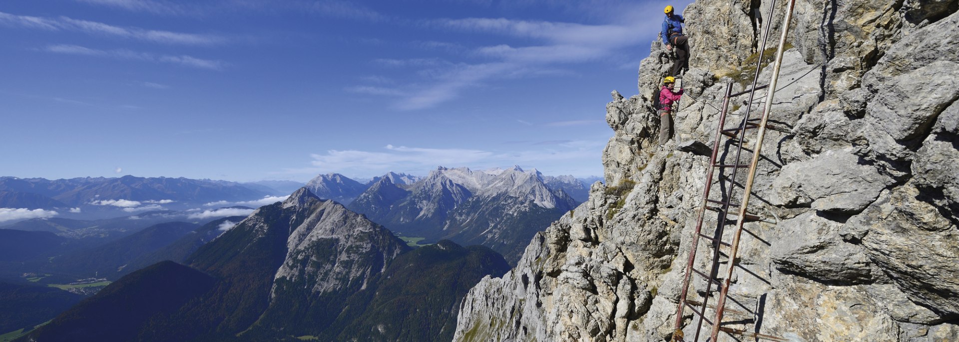 Airy experiences on the via ferrata at the Karwendel, © Alpenwelt Karwendel | Wolfgang Ehn