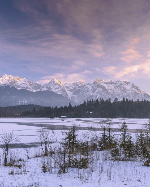 Aussichten am winterlichen Barmsee bei Krün, © Alpenwelt Karwendel | Rosemarie Karg