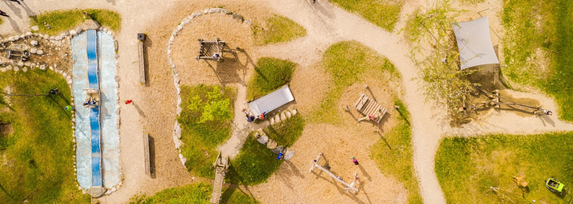 Abenteuerspielplatz in Krün von oben, © Alpenwelt Karwendel| Hannes Holzer