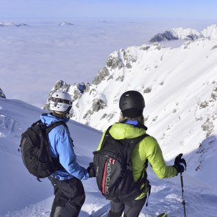 Freeriden auf Deutschlands längster Skiabfahrt, © Alpenwelt Karwendel | Stefan Eisend
