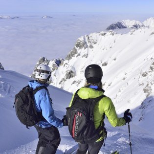 Freeriden auf Deutschlands längster Skiabfahrt, © Alpenwelt Karwendel | Stefan Eisend