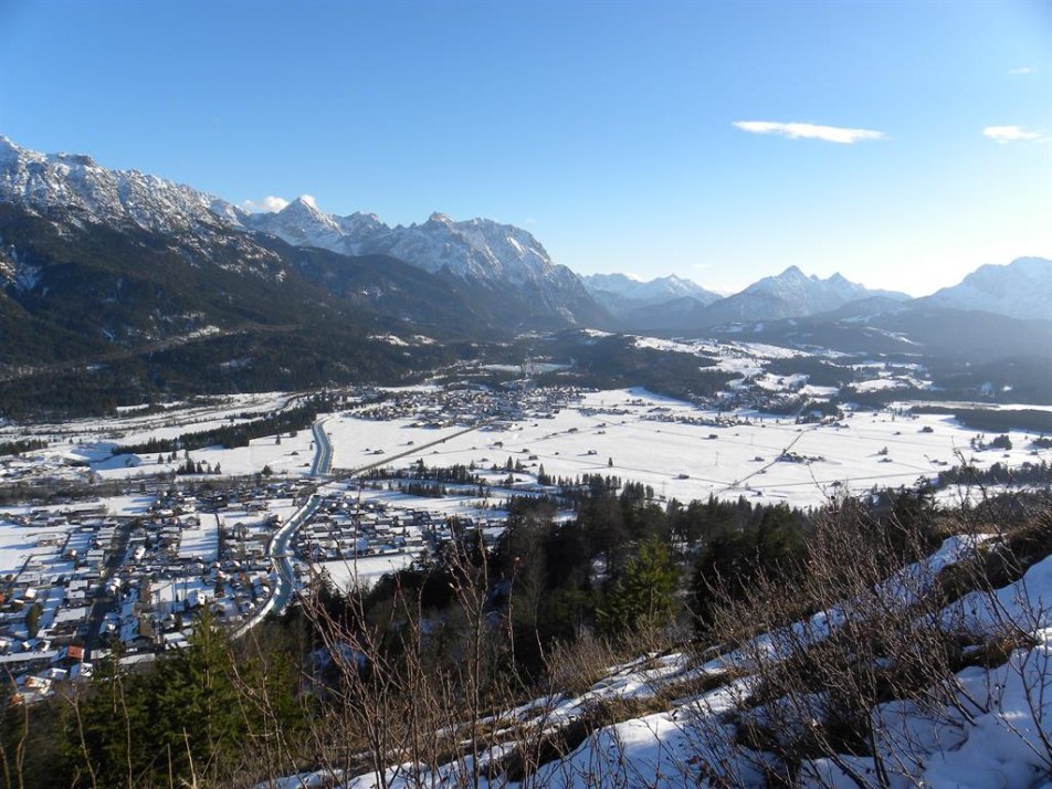 Blick auf Wallgau vom Krepelschrofen, © eigene Bilder