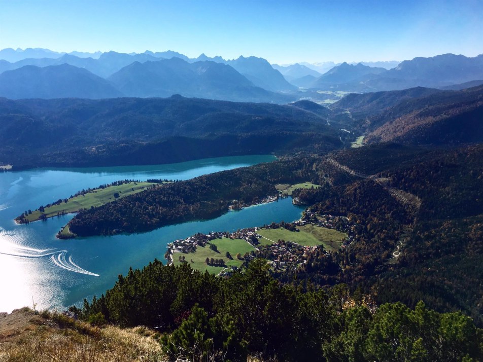 vom Herzogstand Blick auf den Walchensee