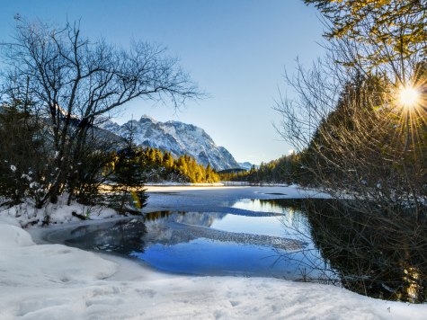 Abendstimmung am Stausee, © Alpenwelt Karwendel | Wera Tuma