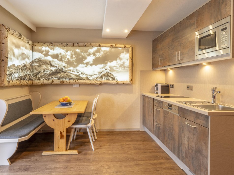 Ferienwohnung Bergfex Küche und Wohnbereich-Ferien