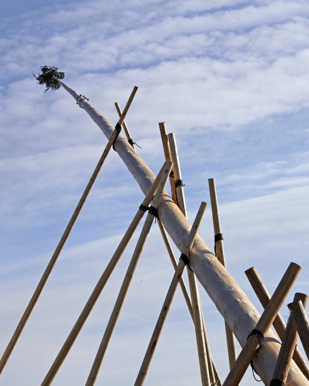 Alles per Hand: Der Krüner Maibaum gehört zu den größen in ganz Bayern, © Alpenwelt Karwendel | Christoph Schober