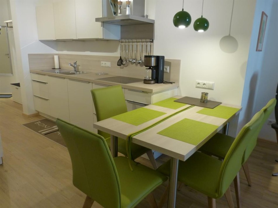 modern kitchen with dining tabel