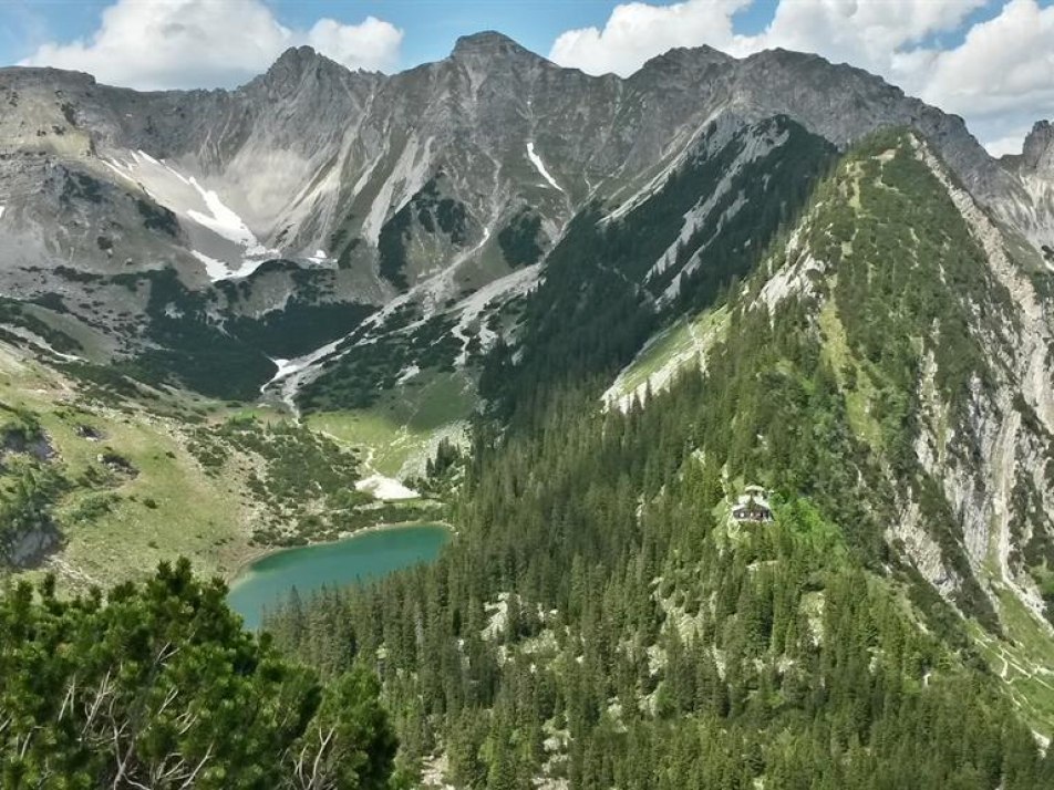 Blick auf den Soiernsee und das Soiernhaus