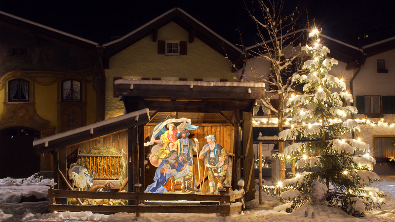 Weihnachtskrippe im Gries, Mittenwald, © Alpenwelt Karwendel | Marinus Zwerger