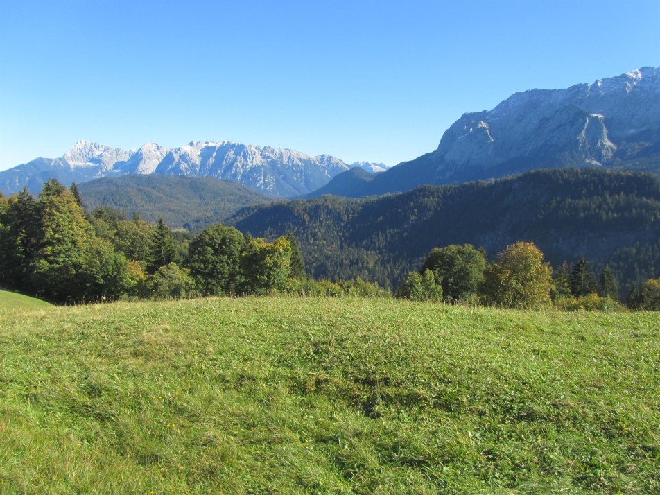 Herbst Blick auf Wetterstein u. Karwendel