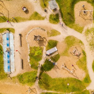 Abenteuerspielplatz in Krün von oben, © Alpenwelt Karwendel| Hannes Holzer