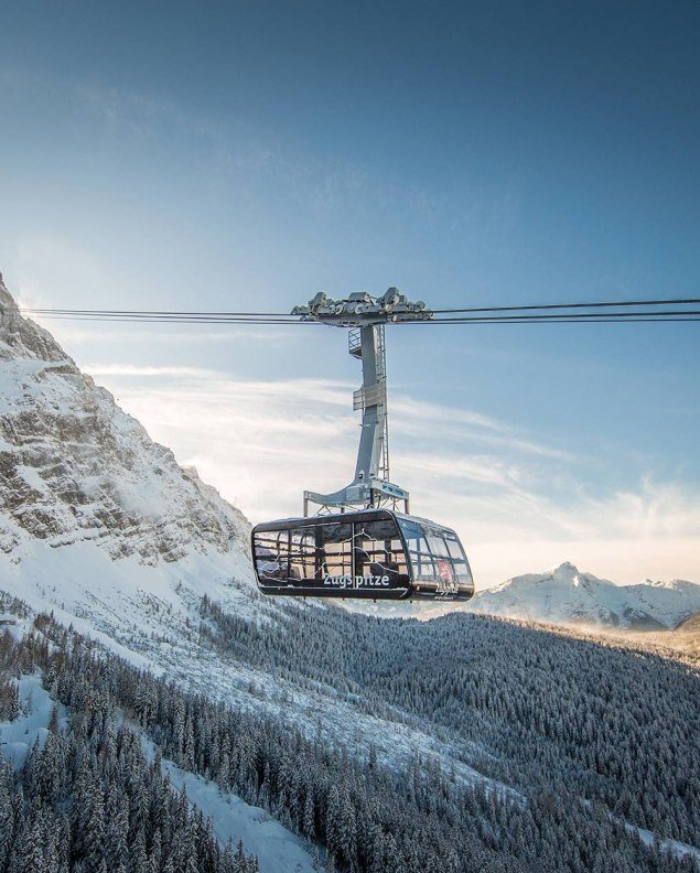 Die Gondel auf dem Weg zur Bergstation der Zugspitzbahn , © Bayerische Zugspitzbahn Bergbahnen AG | Max Prechtel 