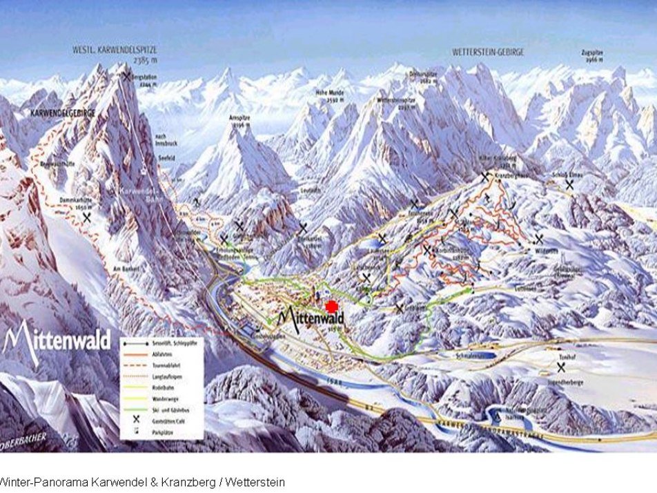 Karwendel, Wetterstein und Kranzberg im Winter