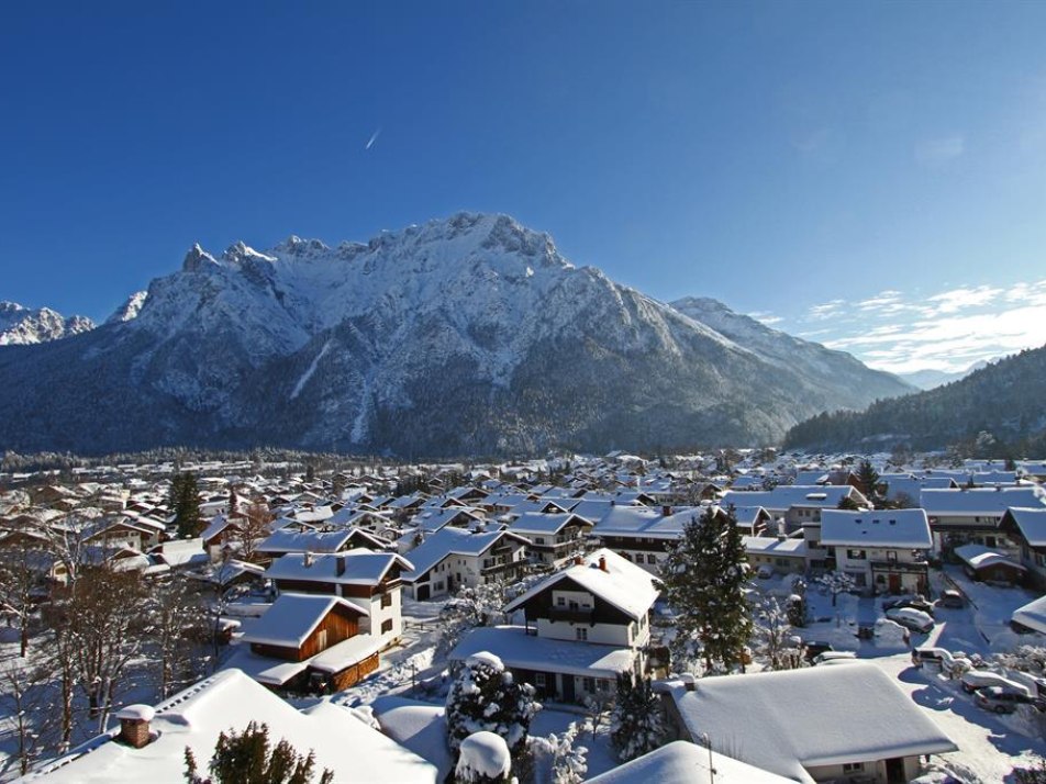 Panoramablick Winter vom Balkon