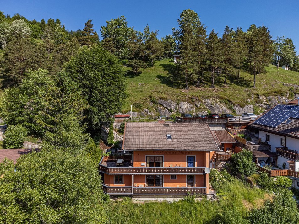 Blick auf unser Haus Richtung Kranzberg