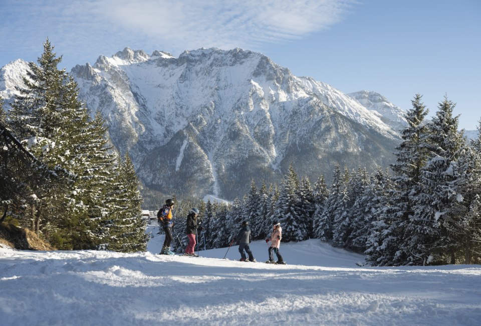 Skiing fun on the Kranzberg family paradise, © Alpenwelt Karwendel | André Alexander@formgestalter