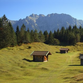 Kulturlandschaft gemähte Buckelwiesen im Herbst in der Alpenwelt Karwendel, © Alpenwelt Karwendel | Christoph Schober