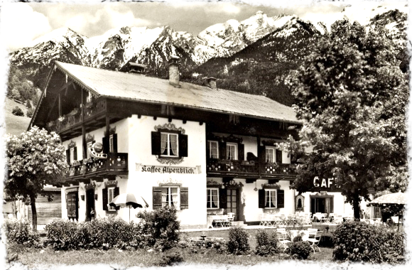 Cafe Alpenblick nostalgisch, © Holzer´s Alpenblick Wallgau