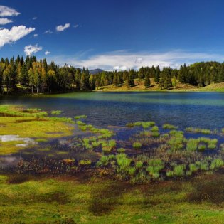 Idyllisch gelegener Wildensee am Kranzberg in Mittenwald, © Alpenwelt Karwendel | Rudolf Pohmann