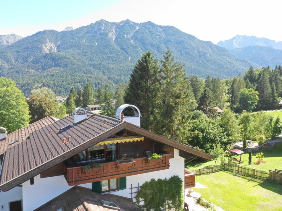 Blick auf Balkon von oben