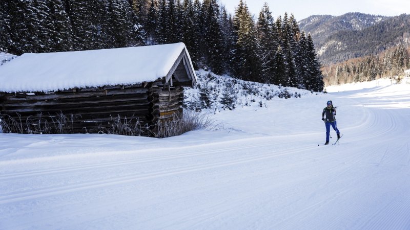 Langlaufen in Bayern - Die Loipe bei Klais in der alpenwelt Karwendel bei Garmisch-Partenkirchen, © Alpenwelt Karwendel | Paul Wolf