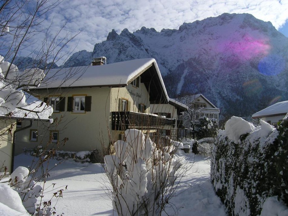 Blick in Garten mit Karwendel