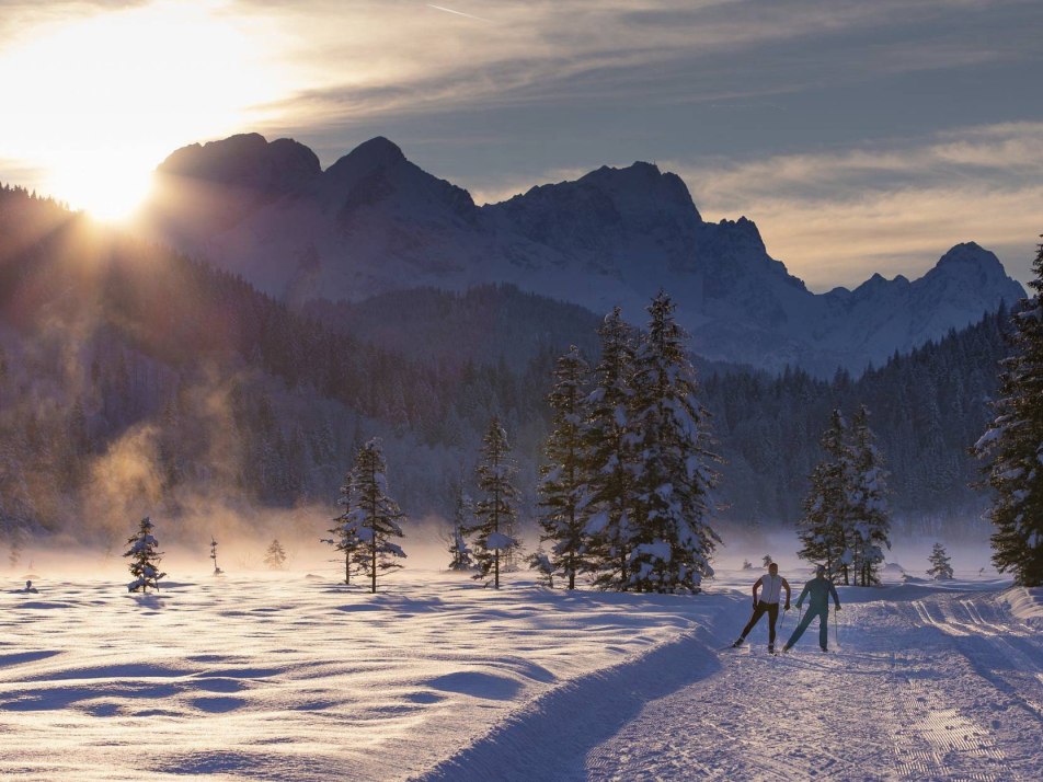 Langlaufen auf der Barmseeloipe in Krün, © Alpenwelt Karwendel| Kriner&Weiermann