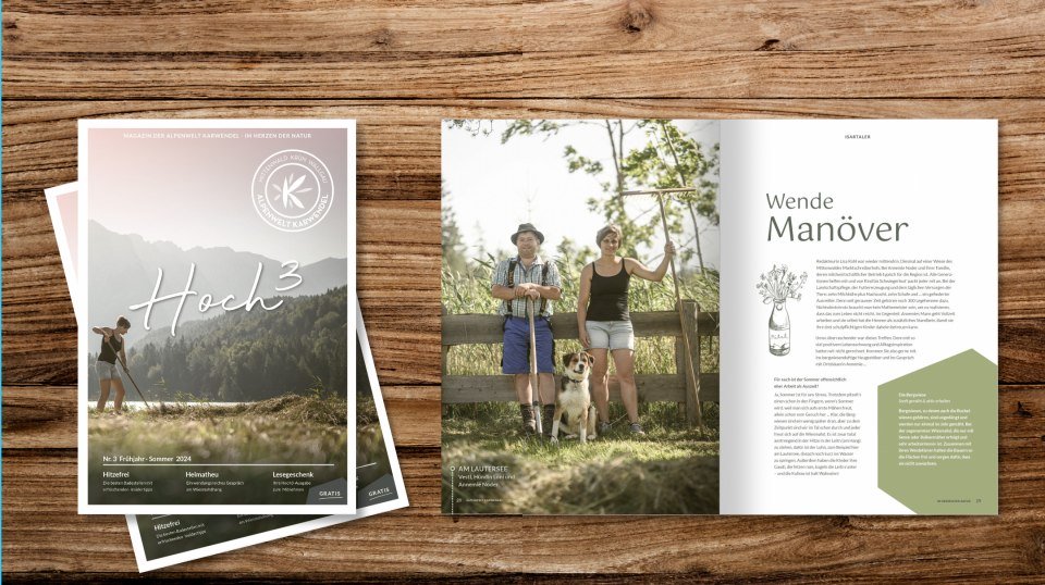 Cover Hoch³ Frühjahr-Sommer 2024, © Alpenwelt Karwendel | karlmeise | Coverbild: Philipp Gülland