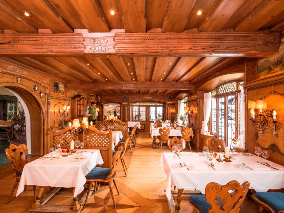 alte-stube-mit-blick-hauptrestaurant, © Parkhotel Wallgau GmbH