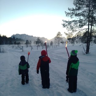 Winterliche Fackelwanderung in der Alpenwelt Karwendel, © Alpenwelt Karwendel