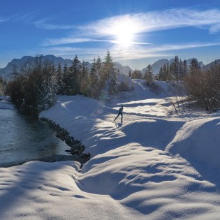 Langlaufen - klassisch und Skating entlang der Isar in Bayern, © Alpenwelt Karwendel | Kriner & Weiermann