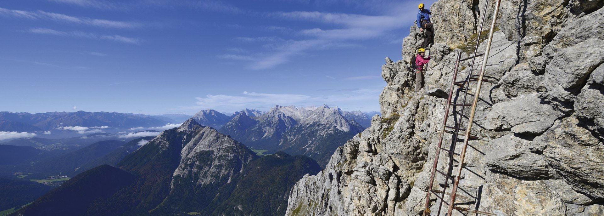 Airy experiences on the via ferrata at the Karwendel, © Alpenwelt Karwendel | Wolfgang Ehn