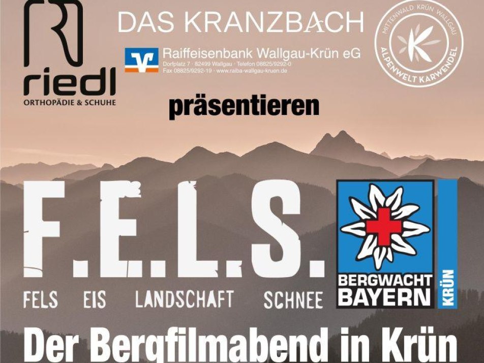 Bergfilm-Fest - F.E.L.S - der Bergwacht Krün, © Alpenwelt Karwendel | Bergwacht Krün Bergfilm-Fest - F.E.L.S - der Bergwacht Krün, © Alpenwelt Karwendel | Bergwacht Krün
