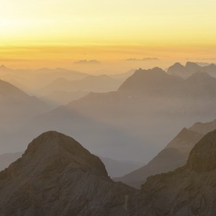 Sonnenuntergang auf der Zugspitze, © Alpenwelt Karwendel | Wolfgang Ehn 