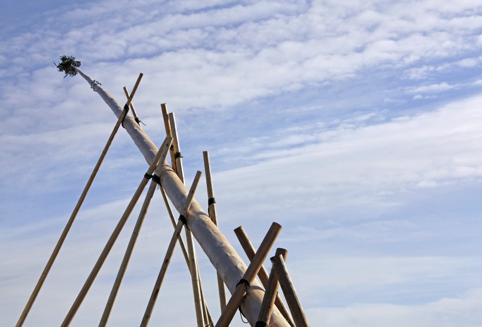 Alles per Hand: Der Krüner Maibaum gehört zu den größen in ganz Bayern, © Alpenwelt Karwendel | Christoph Schober